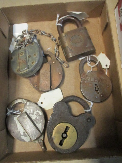 Six Vintage Padlocks: .