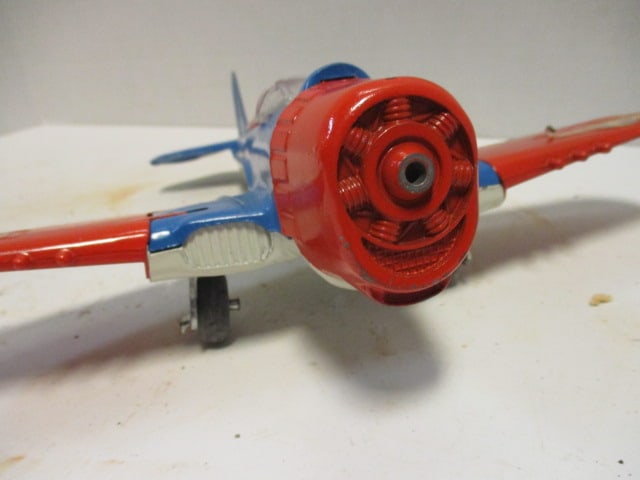 Old Hubley Kiddie Toy Diecast Metal Folding Wing Airplane - 3