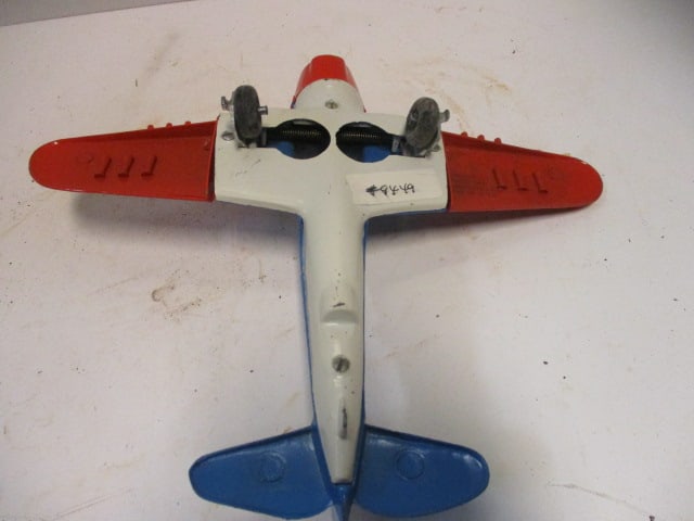 Old Hubley Kiddie Toy Diecast Metal Folding Wing Airplane - 4