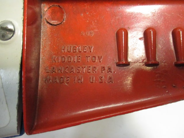 Old Hubley Kiddie Toy Diecast Metal Folding Wing Airplane - 5