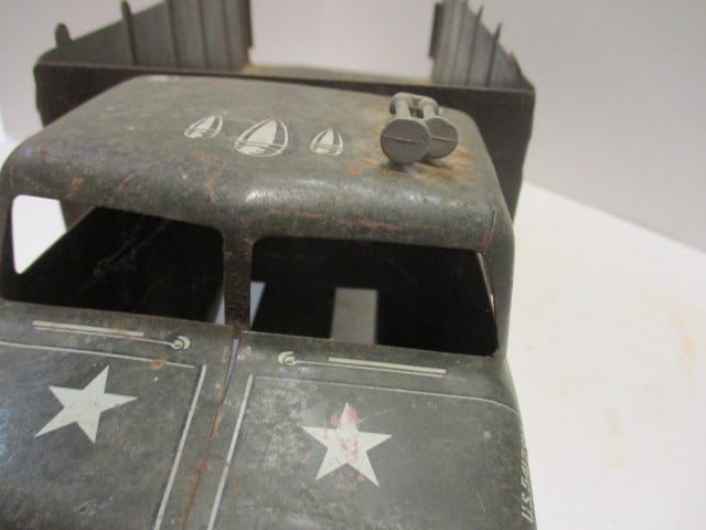 Vintage Marx Toys Pressed Steel Military Utility Truck - 3