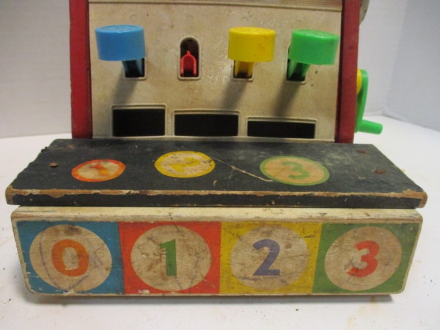 Old Fisher Price No.972 Toy Cash Register and No. 772 Musical Chime Roller Toy - 2