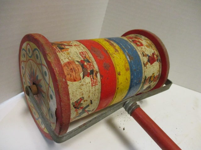 Old Fisher Price No.972 Toy Cash Register and No. 772 Musical Chime Roller Toy - 7