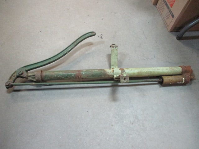 Old No. 6 Lever Action Barrel Pump with Cast Iron Head: approx. 39" , handle has 98-1 on one side and No. 6 on other, Local Pickup Only
