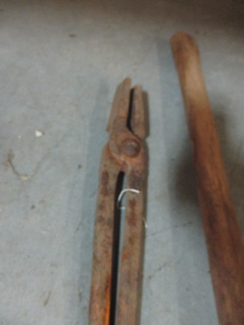 Wood Handle Blacksmith Cross Peen Sledge Forging Hammer and Pair of Blacksmith Tongs - 2