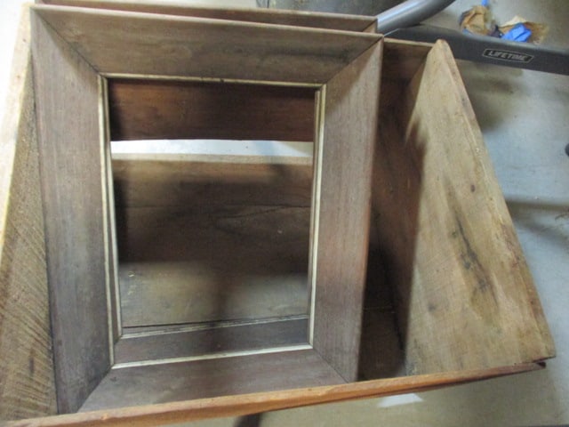 Old Rustic Wooden Crate and Two Wood Picture Frames - 2