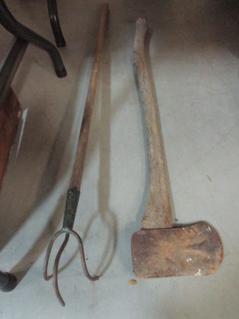 Old Wood Handle Axe and Cultivator: Local Pickup Only