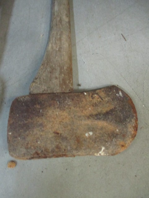 Old Wood Handle Axe and Cultivator - 2