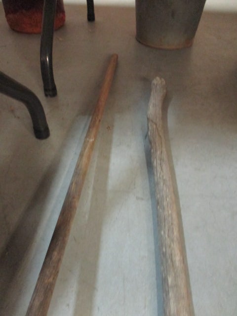 Old Wood Handle Axe and Cultivator - 4