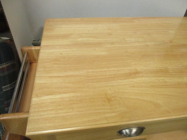 Butcher Block Style Rolling Kitchen Island 2 Doors/2 Drawers - 2