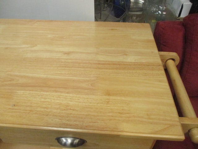 Butcher Block Style Rolling Kitchen Island 2 Doors/2 Drawers - 3