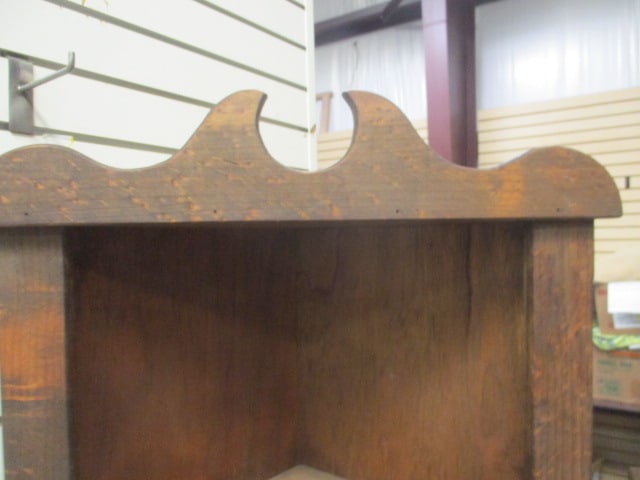 Rustic Wood Corner Cabinet - 2