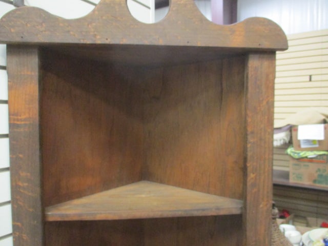 Rustic Wood Corner Cabinet - 3