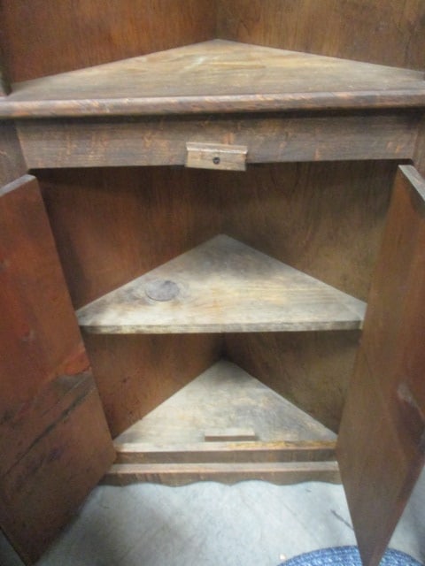 Rustic Wood Corner Cabinet - 6
