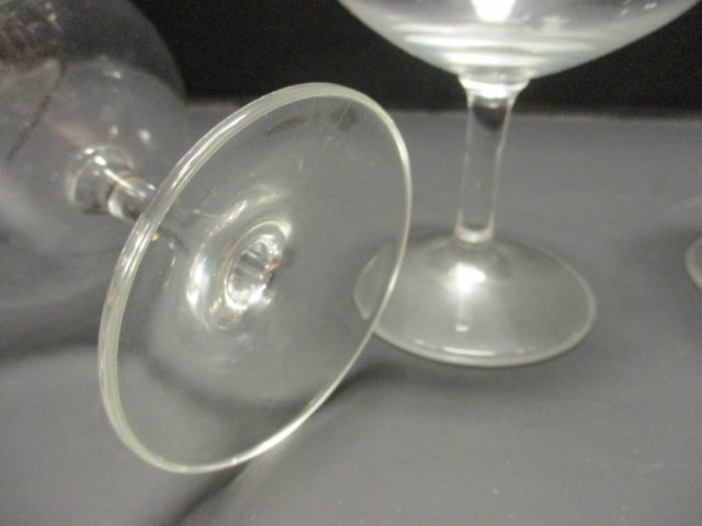 Crystal Stemware (Lot of 4) w/Metallic Silver Rim (5 3/4") - 5