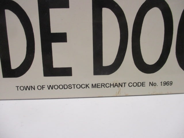 Hippies Use Side Door 1996 Ande Rooney Porcelain Sign - 3