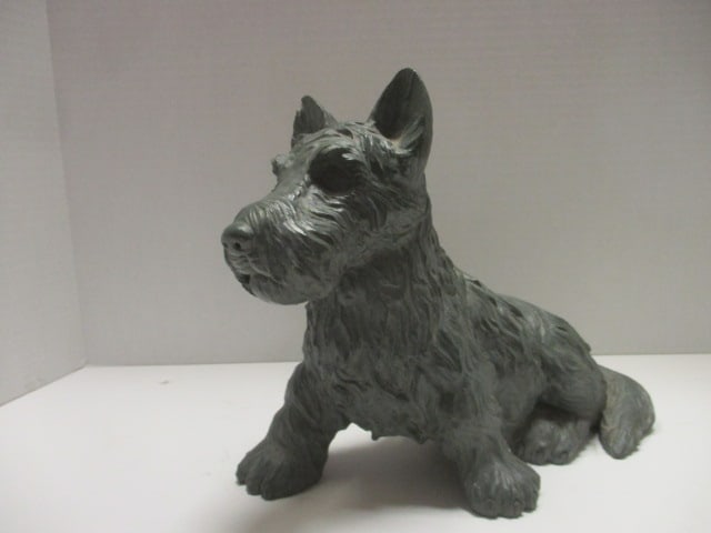 Resin 'Scottie' Dog Gray Sculpture