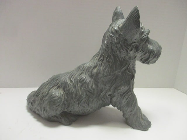Resin 'Scottie' Dog Gray Sculpture - 5