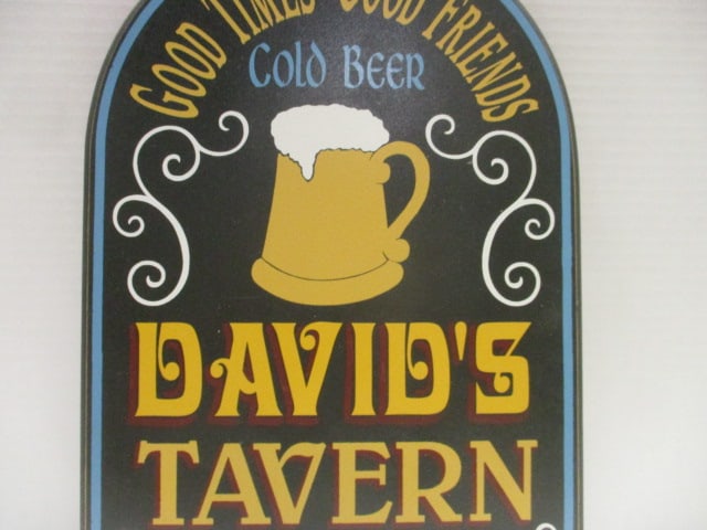 David's Tavern Pressed Wood Adv. Sign - 3