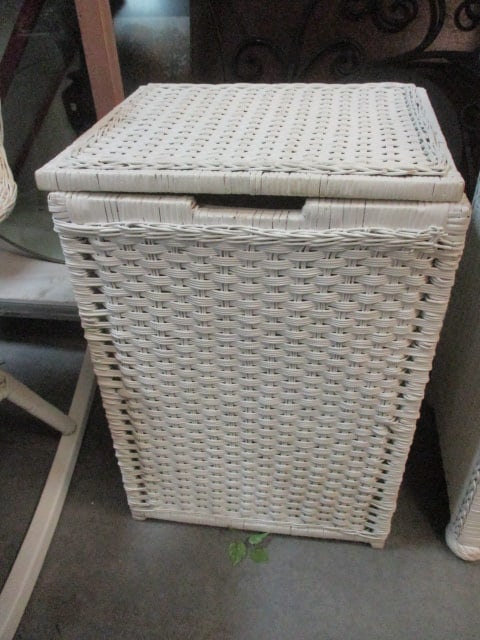 White Wicker Clothes Hamper