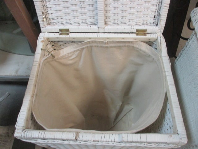 White Wicker Clothes Hamper - 4