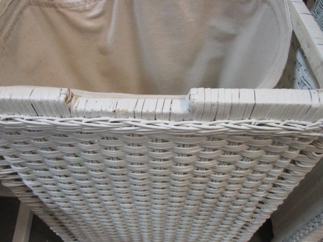 White Wicker Clothes Hamper - 6