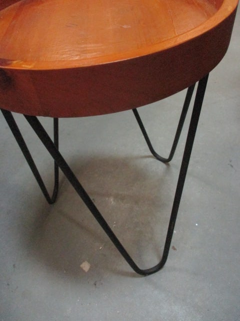 Wood Top w/Metal Hairpin Legs Table - 4