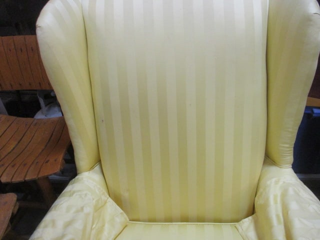 Yellow Stripe Upholstered Wingback Occasional Chair - 3