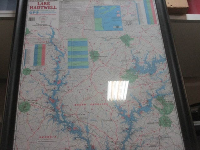 Lake Hartwell Framed Map - 3