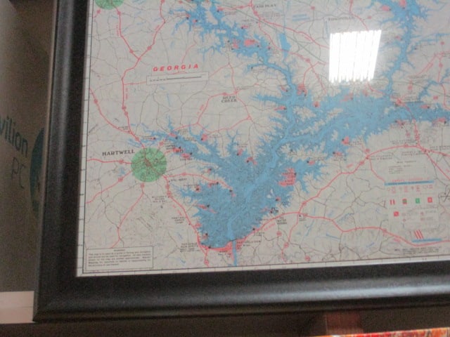 Lake Hartwell Framed Map - 4