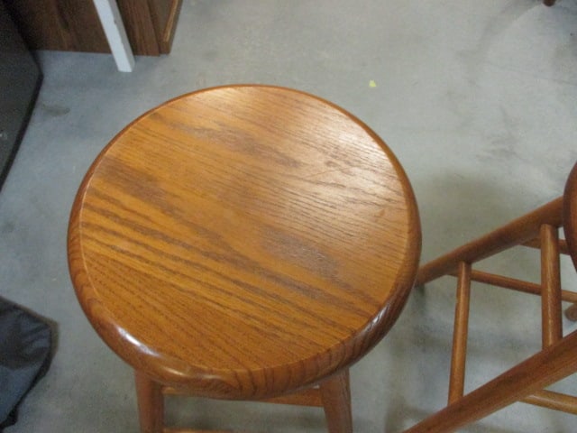 Wood Counter Height Oak Bar stools - 2