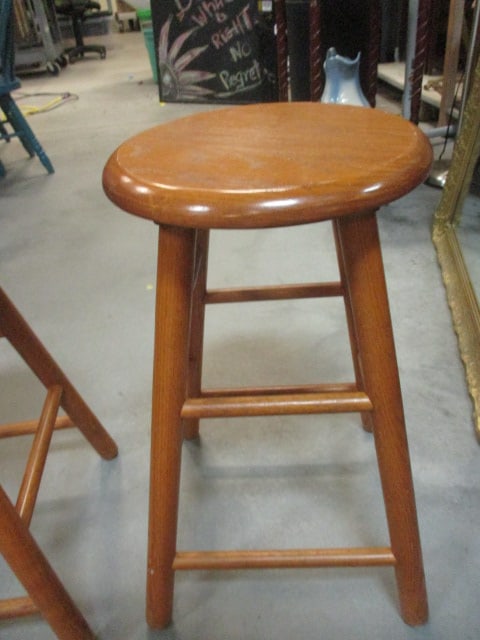 Wood Counter Height Oak Bar stools - 5