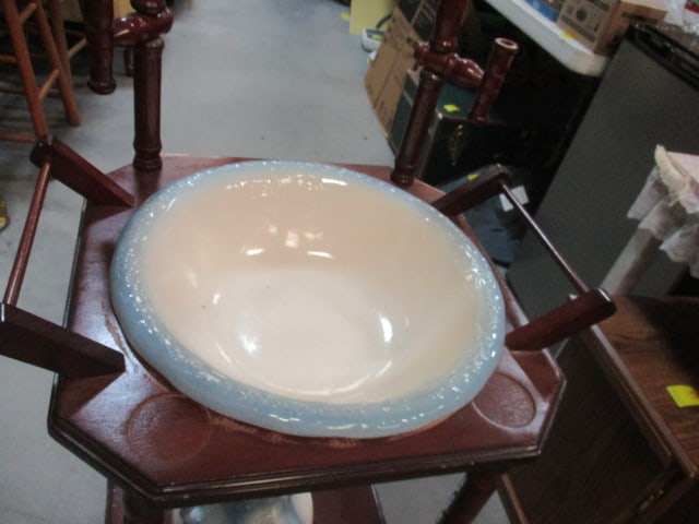 Antique Style Wood Wash Stand w/Porcelain Wash Basin & Pitcher - 5