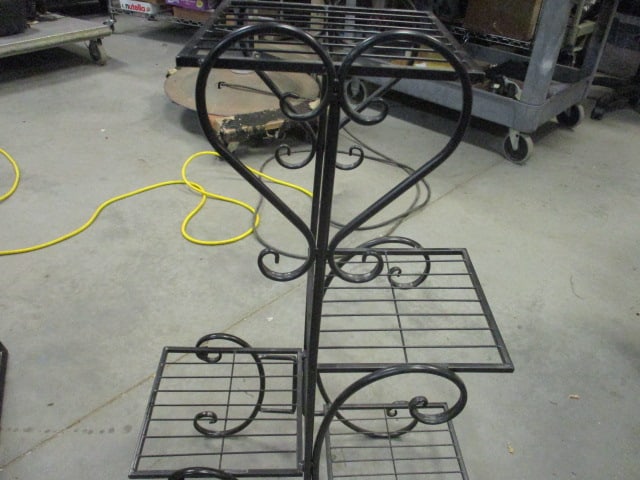 Black Scroll Accented 4 Tier Metal Plant Stand - 3
