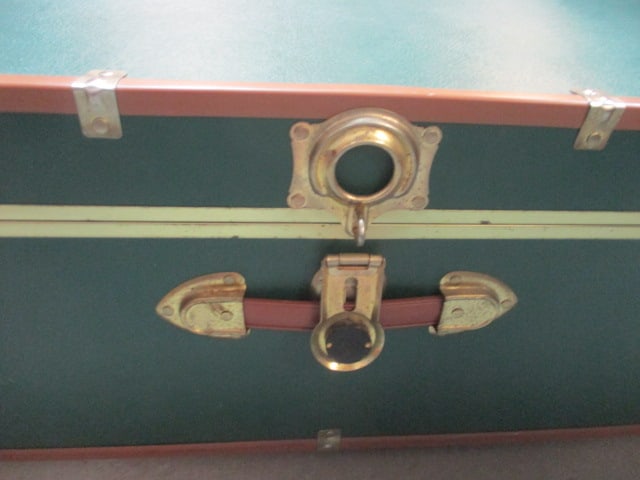 Green Storage Trunk w/Brasstone Hardware - 3