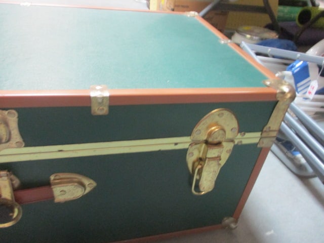 Green Storage Trunk w/Brasstone Hardware - 4