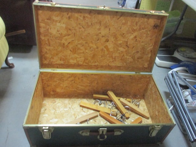 Green Storage Trunk w/Brasstone Hardware - 6