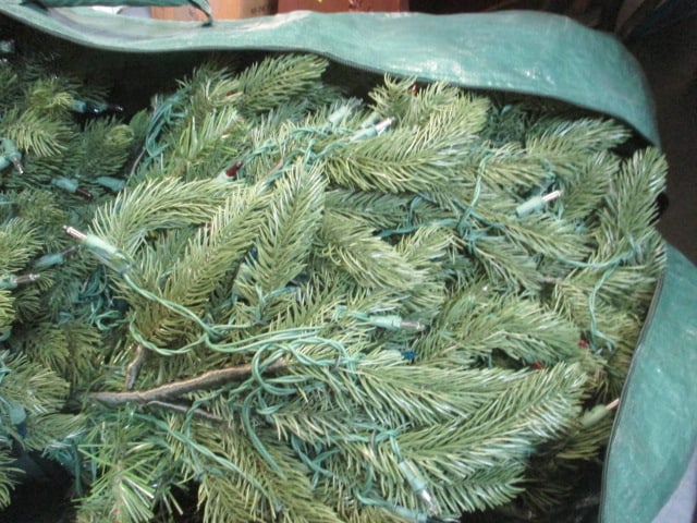 Lighted Christmas Tree in Green Bag - 2