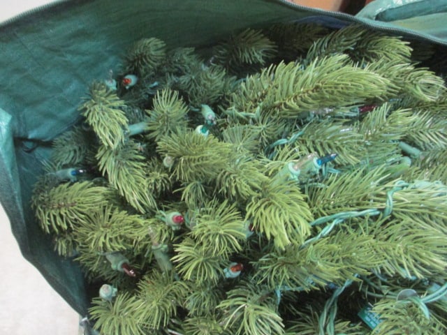 Lighted Christmas Tree in Green Bag - 3