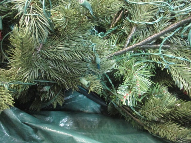 Lighted Christmas Tree in Green Bag - 4
