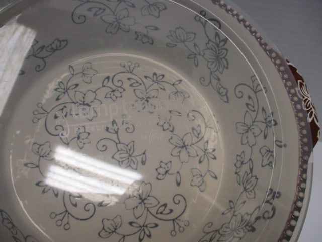 Temptations Tara Floral Lace Black Ceramic Bakeware/Storage Set - 3