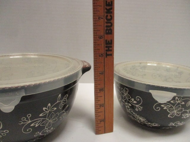 Temptations Tara Floral Lace Black Ceramic Bowls (Lot of 2) - 5
