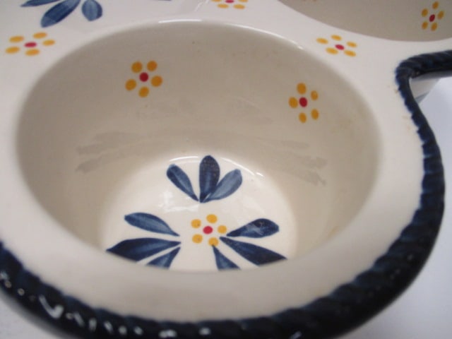 Temptations Old Worl Blue 6 Cup Muffin Pan & 2 Mugs - 3