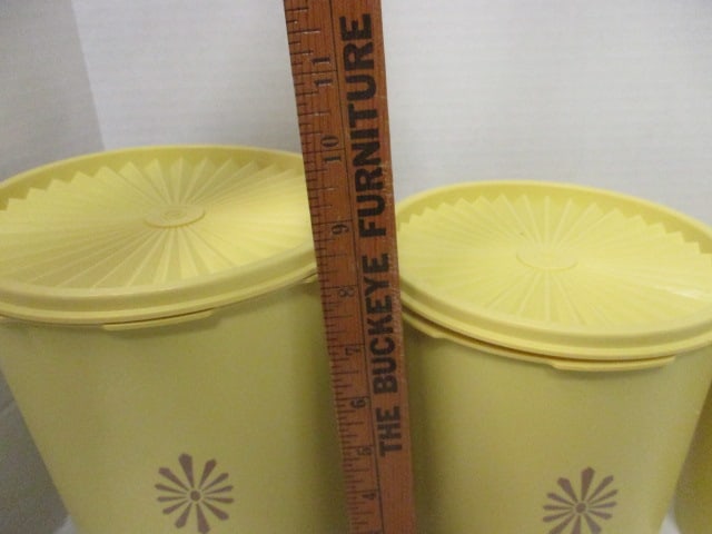 Tupperware Vtg. Yellow 4 PC Canister Set - 11