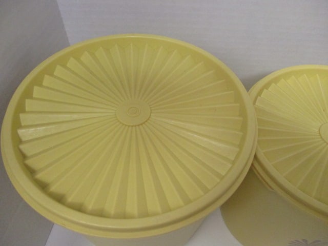 Tupperware Vtg. Yellow 4 PC Canister Set - 2