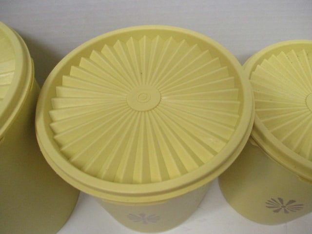 Tupperware Vtg. Yellow 4 PC Canister Set - 4