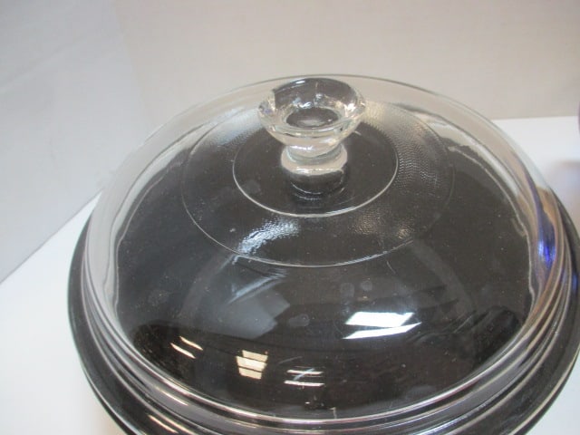Cobalt Blue Casserole w/Basket & Black Casserole Dish - 2
