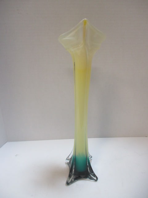 Jack in the Pulpit/Calla Lily Silhouette Handblown Art Glass Vase - 5