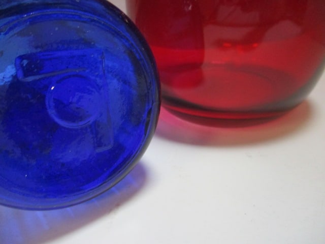 Liberty Cobalt Blue Milk Bottle, Red Vase & Bake Shop Basket - 7