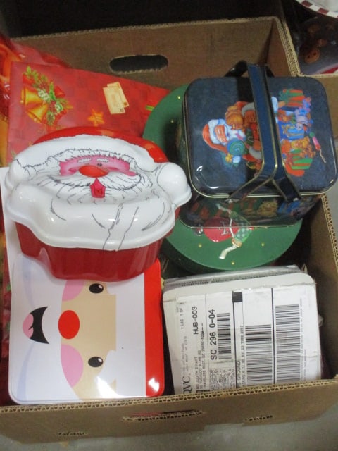 3 Boxes Christmas-Ornaments, Decorations, Tins - 5